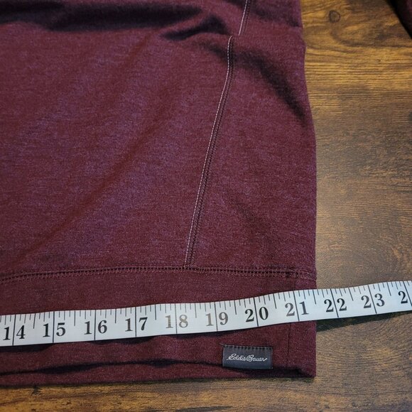 Eddie Bauer Jersey Knit Shirt Mens LT Crewneck Sweatshirt Long Sleeve Burgundy - Picture 7 of 9